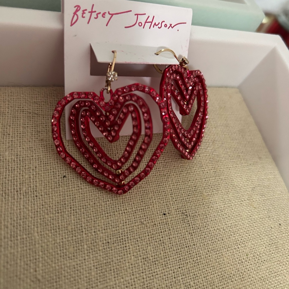 Betsey Johnson Red Dangle Earrings - Picture 9 of 10